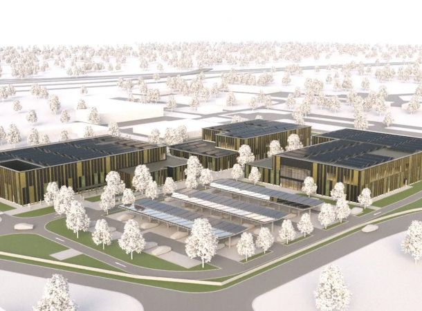 Luftansicht Großprojekt Einsatztrainingszentren für die Generalzolldirektion